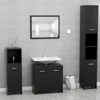 Set Mobili da Bagno Nero in Truciolato cod mxl 53955