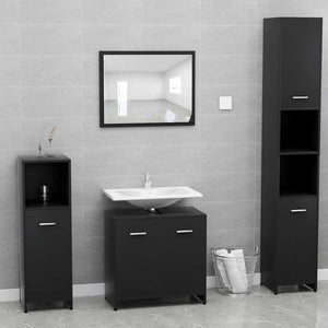 Set Mobili da Bagno Nero in Truciolato cod mxl 53955