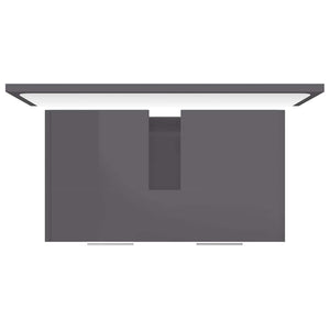 Set Mobili da Bagno Grigio Lucido in Legno Multistrato 802587