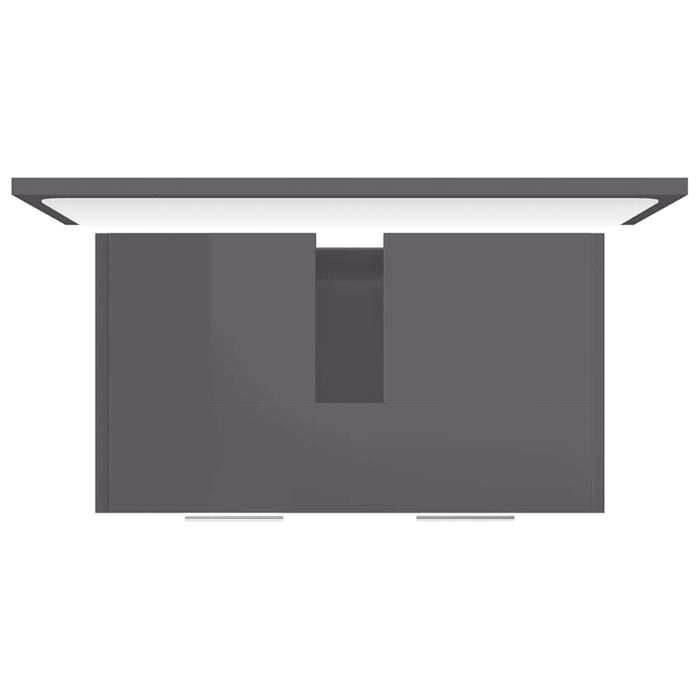 Set Mobili da Bagno Grigio Lucido in Legno Multistrato 802587
