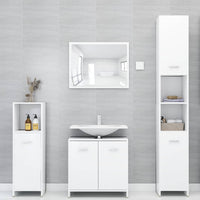Armadio da Bagno Bianco 30x30x95 cm in Legno Multistrato 802588