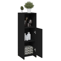 Mobile da Bagno Nero 30x30x95 cm in Legno Multistrato 802589