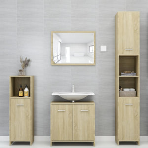 Mobile da Bagno Rovere Sonoma 30x30x95 cm in Legno Multistrato 802591