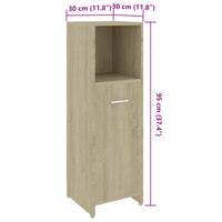 Mobile da Bagno Rovere Sonoma 30x30x95 cm in Legno Multistrato 802591