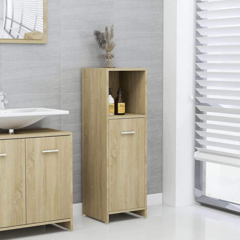 Mobile da Bagno Rovere Sonoma 30x30x95 cm in Legno Multistrato 802591