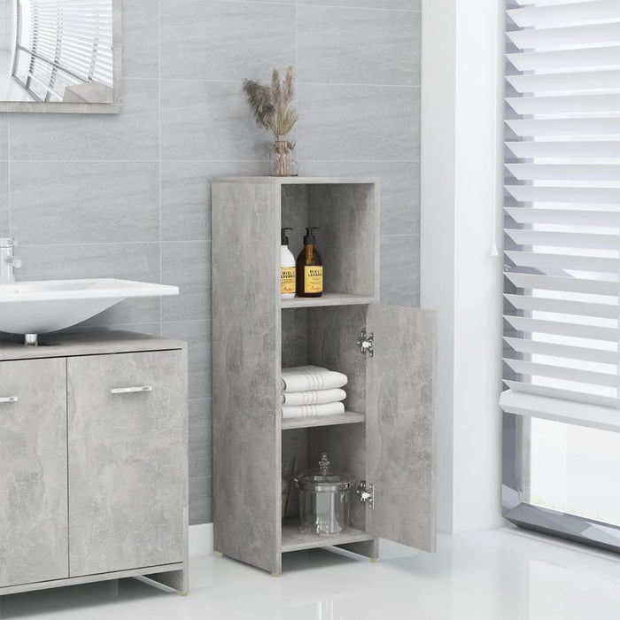 Armadio da Bagno Grigio Cemento 30x30x95 cm in Truciolato cod mxl 15457