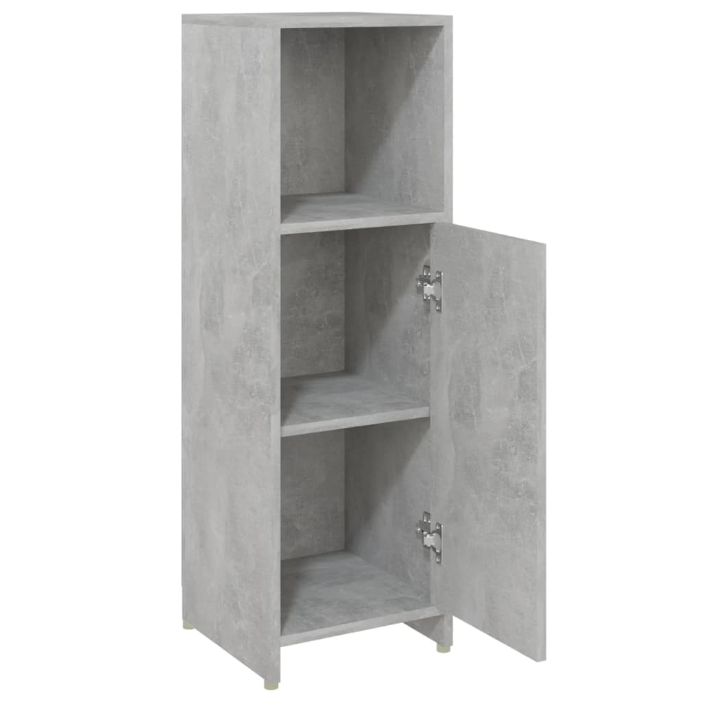 Mobile da Bagno Grigio Cemento 30x30x95 cm in Legno Multistrato 802592