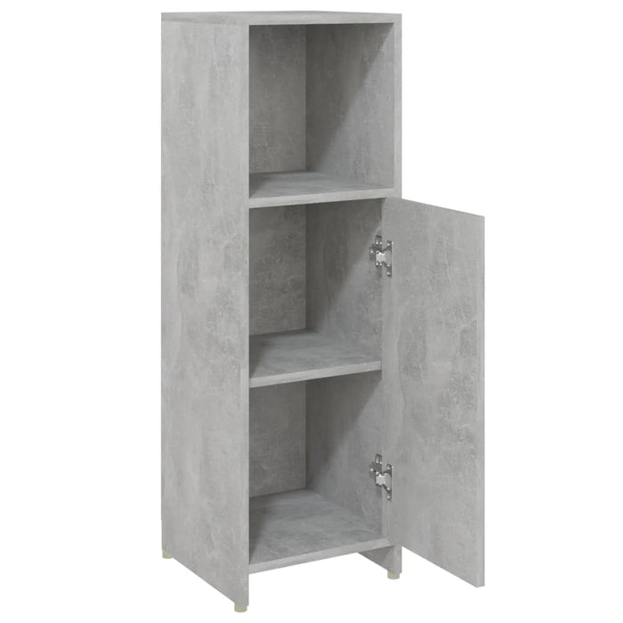 Mobile da Bagno Grigio Cemento 30x30x95 cm in Legno Multistrato 802592