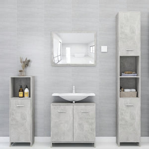 Armadio da Bagno Grigio Cemento 30x30x95 cm in Truciolato cod mxl 15457