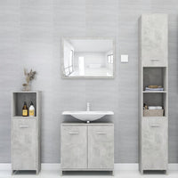 Mobile da Bagno Grigio Cemento 30x30x95 cm in Legno Multistrato 802592