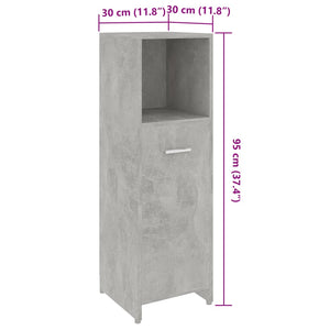 Armadio da Bagno Grigio Cemento 30x30x95 cm in Truciolato cod mxl 15457
