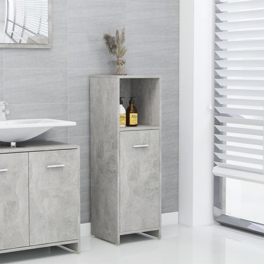 Mobile da Bagno Grigio Cemento 30x30x95 cm in Legno Multistrato 802592