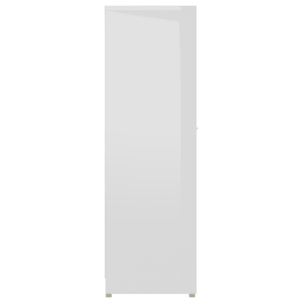 Mobile da Bagno Bianco Lucido 30x30x95 cm in Legno Multistrato 802594