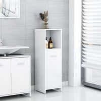 Mobile da Bagno Bianco Lucido 30x30x95 cm in Legno Multistrato 802594