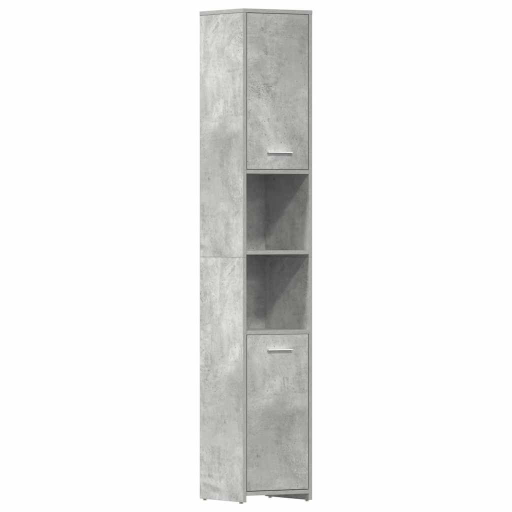 Mobile da Bagno Grigio Cemento 30x30x183,5 cm Legno tecnico 802601