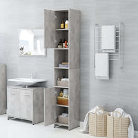 Mobile da Bagno Grigio Cemento 30x30x183,5 cm Legno tecnico 802601