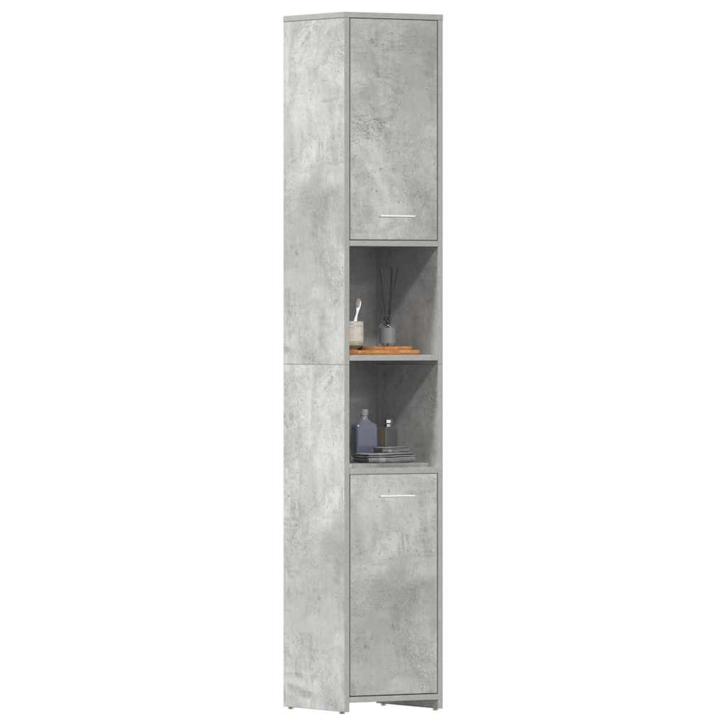 Mobile da Bagno Grigio Cemento 30x30x183,5 cm Legno tecnico 802601