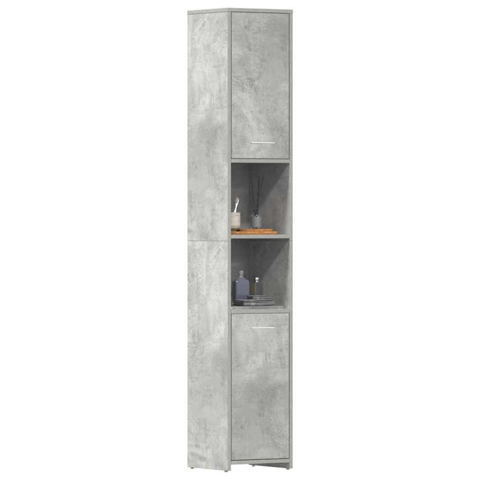 Mobile da Bagno Grigio Cemento 30x30x183,5 cm Legno tecnico 802601