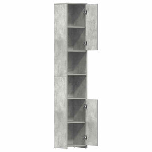 Mobile da Bagno Grigio Cemento 30x30x183,5 cm Legno tecnico 802601
