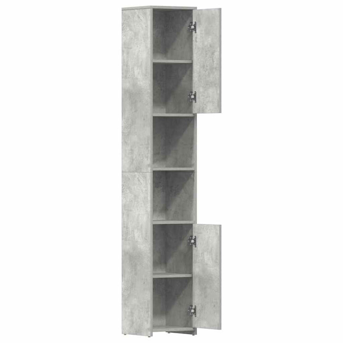 Mobile da Bagno Grigio Cemento 30x30x183,5 cm Legno tecnico 802601