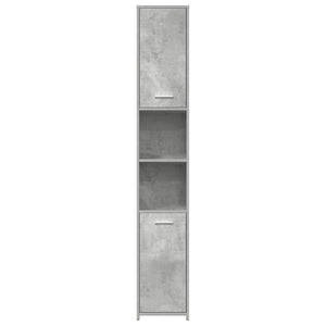 Mobile da Bagno Grigio Cemento 30x30x183,5 cm Legno tecnico 802601