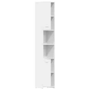Mobile da Bagno Bianco Lucido 30x30x183,5 cm Legno tecnico 802603
