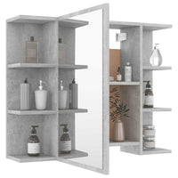 Mobile Bagno con Specchio Grigio Cemento 80x20,5x64 Multistrato 802610