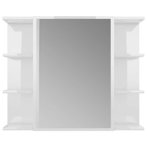 Mobile da Bagno Specchio Bianco Lucido 80x20,5x64cm Multistrato 802612