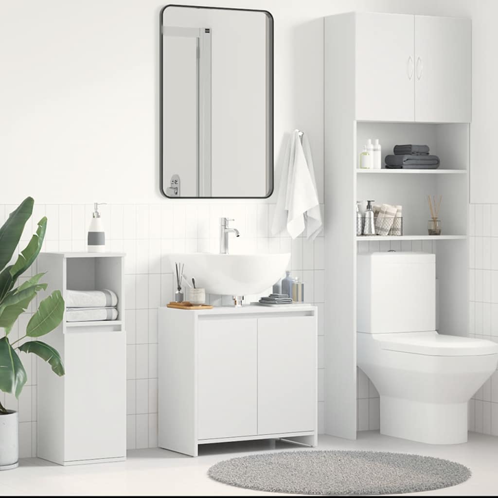 Armadio da Bagno Bianco 60x33x61 cm in Truciolato cod mxl 11875