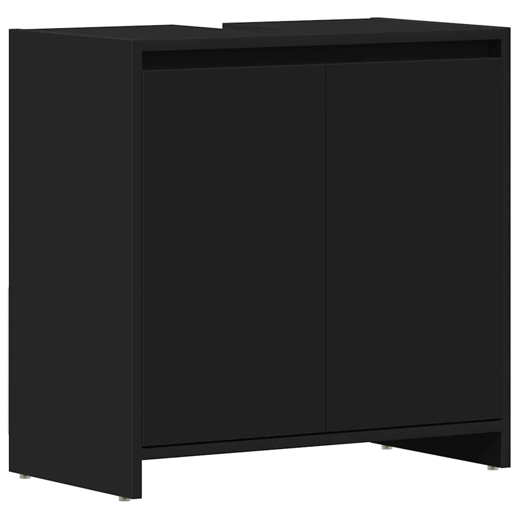 Mobile da Bagno Nero 60x33x61 cm in Legno Multistrato 802643