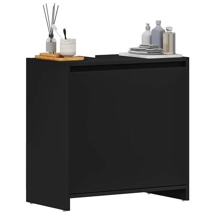Mobile da Bagno Nero 60x33x61 cm in Legno Multistrato 802643