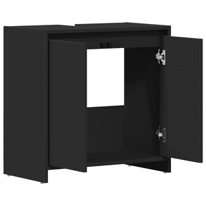 Mobile da Bagno Nero 60x33x61 cm in Legno Multistrato 802643
