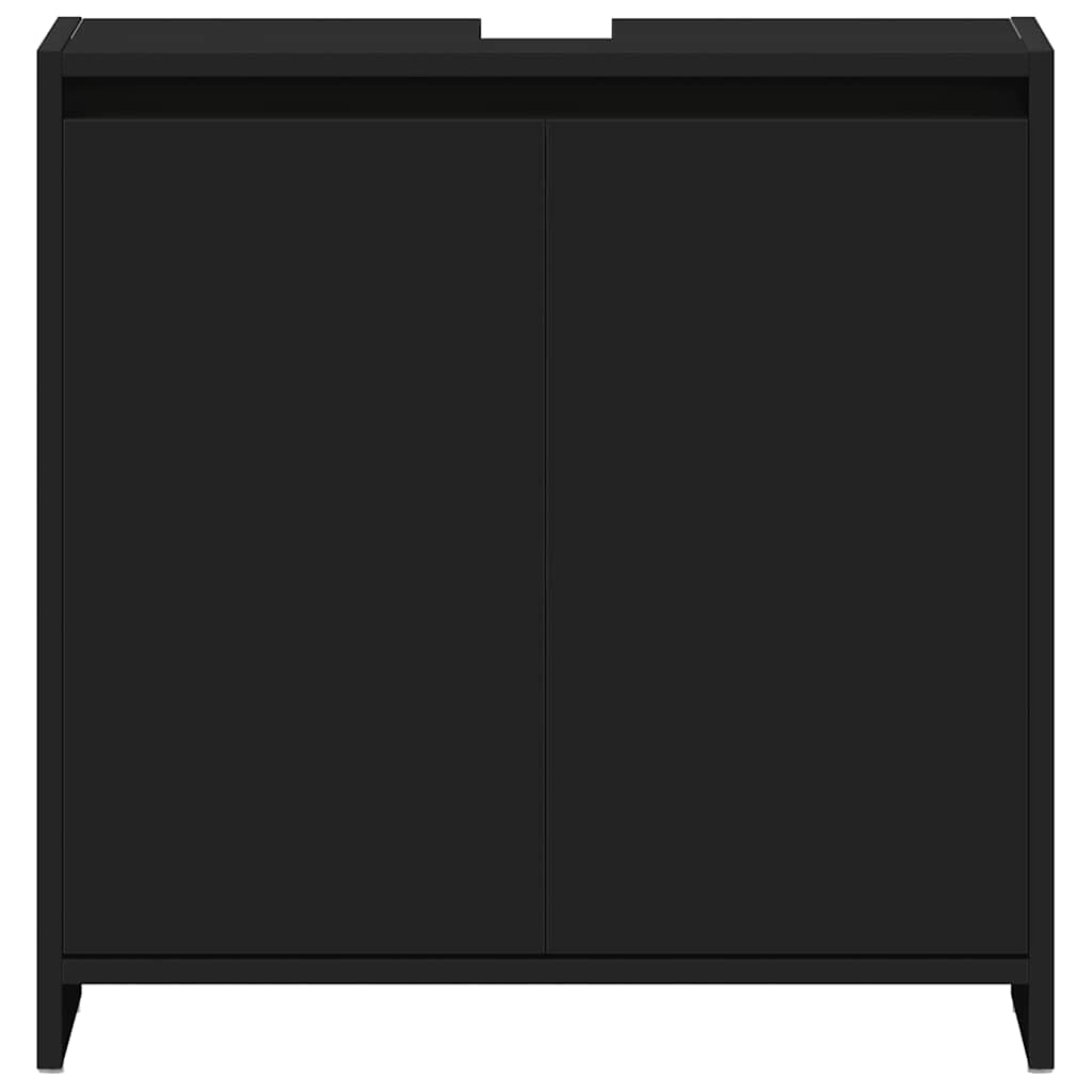Mobile da Bagno Nero 60x33x61 cm in Legno Multistrato 802643