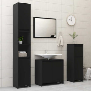 Mobile da Bagno Nero 60x33x61 cm in Legno Multistrato 802643