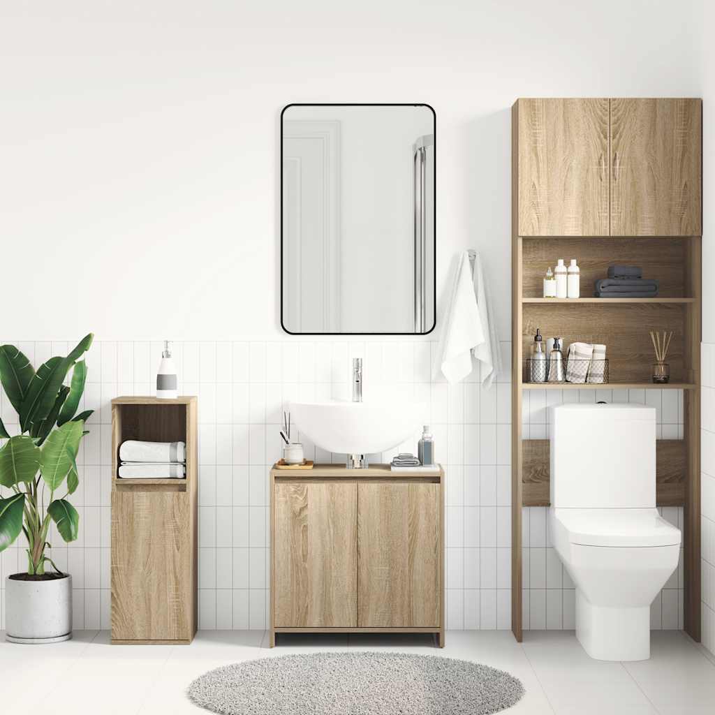 Armadio da Bagno Rovere Sonoma 60x33x61 cm in Truciolato cod mxl 15385