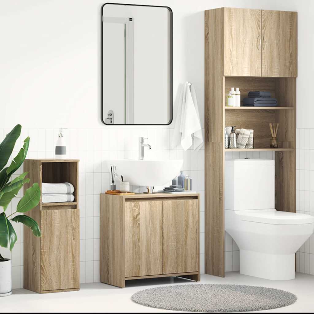 Armadio da Bagno Rovere Sonoma 60x33x61 cm in Truciolato cod mxl 15385
