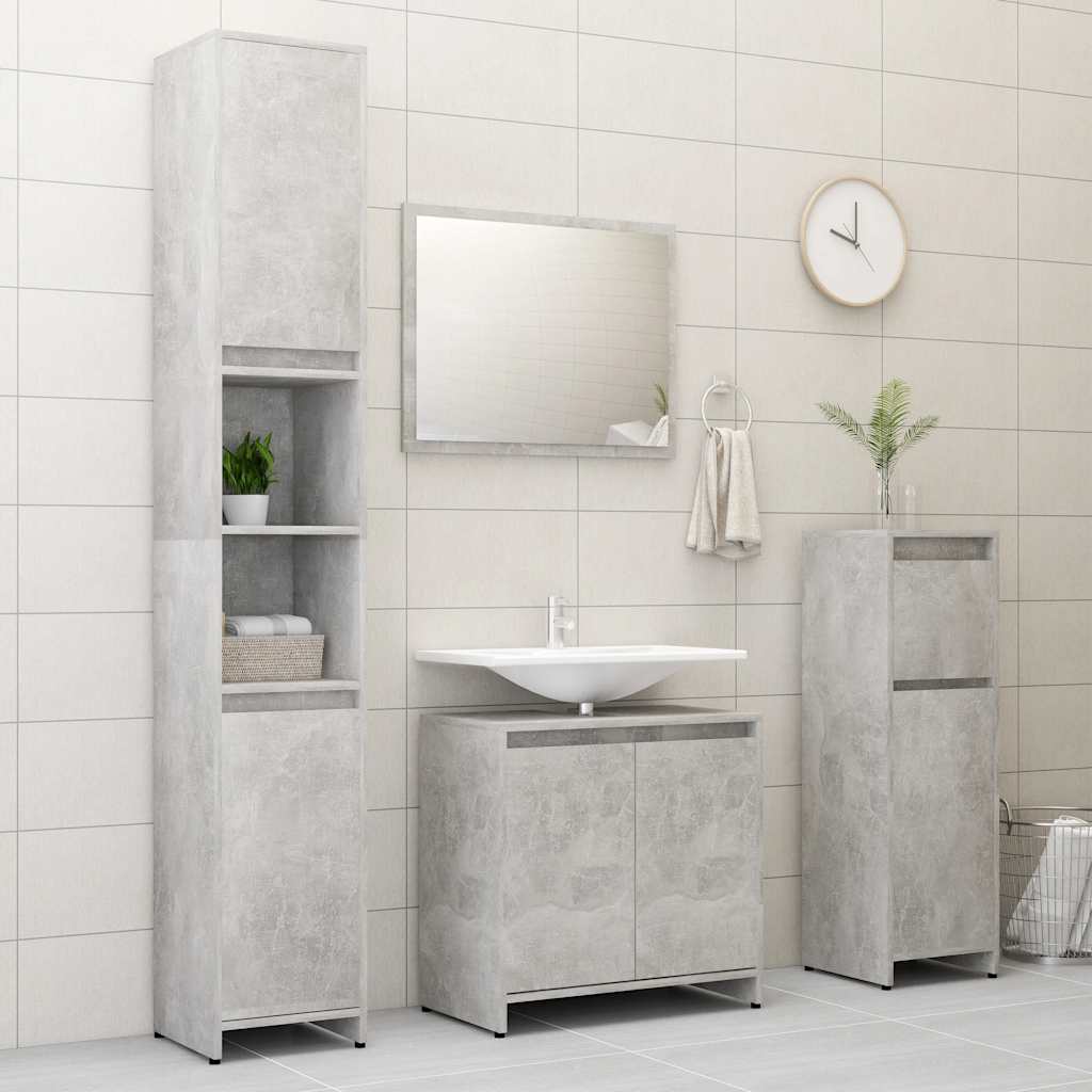 Mobile da Bagno Grigio Cemento 60x33x61 cm in Legno Multistrato 802646