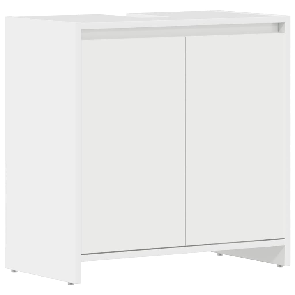 Armadio da Bagno Bianco Lucido 60x33x61 cm in Truciolato