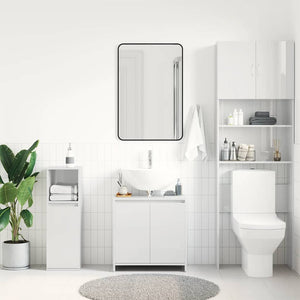 Armadio da Bagno Bianco Lucido 60x33x61 cm in Truciolato