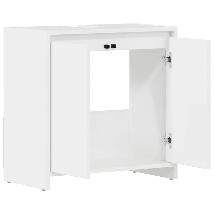 Mobile da Bagno Bianco Lucido 60x33x61 cm in Legno Multistrato 802648