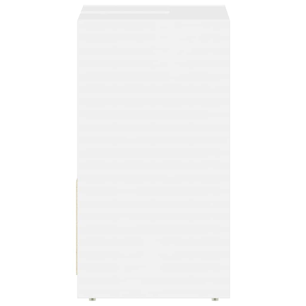 Armadio da Bagno Bianco Lucido 60x33x61 cm in Truciolato