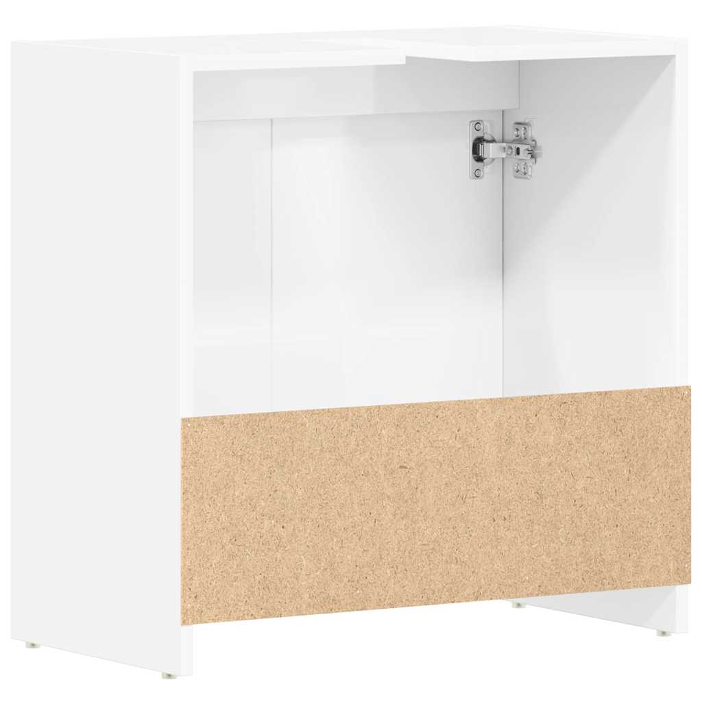 Mobile da Bagno Bianco Lucido 60x33x61 cm in Legno Multistrato 802648