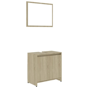 Set Mobili da Bagno Rovere Sonoma in Legno Multistrato 802654