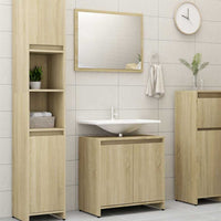 Set Mobili da Bagno Rovere Sonoma in Legno Multistrato 802654