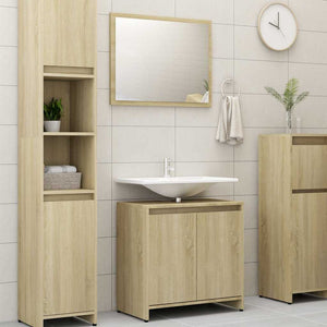 Set Mobili da Bagno Rovere Sonoma in Legno Multistrato 802654