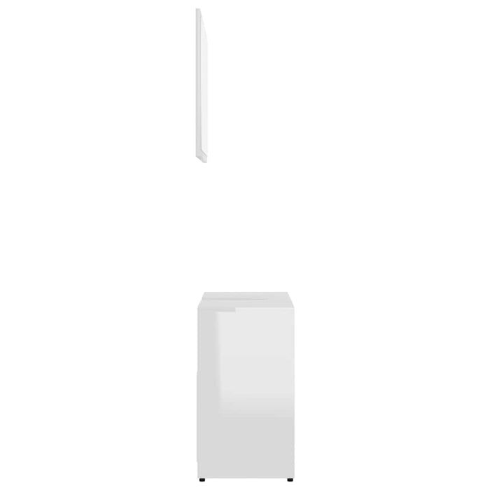 Set Mobili da Bagno Bianco Lucido in Legno Multistrato 802657