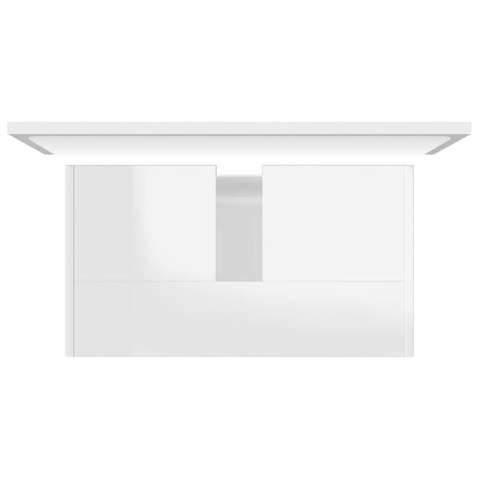 Set Mobili da Bagno Bianco Lucido in Legno Multistrato 802657