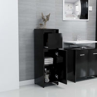 Mobile da Bagno Nero 30x30x95 cm in Legno Multistrato 802661