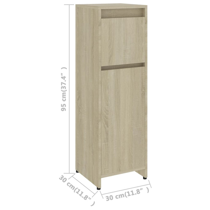 Mobile da Bagno Rovere Sonoma 30x30x95 cm in Legno Multistrato 802663