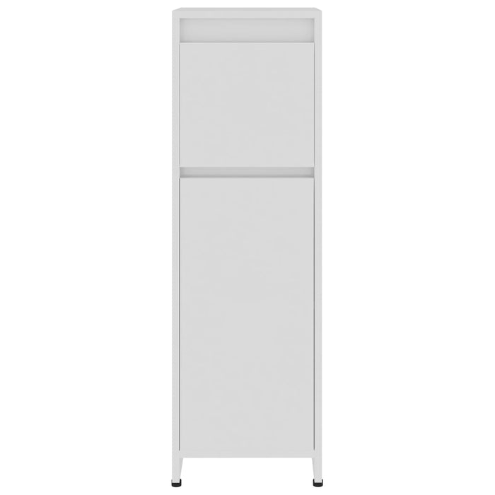 Mobile da Bagno Bianco Lucido 30x30x95 cm in Legno Multistrato 802666